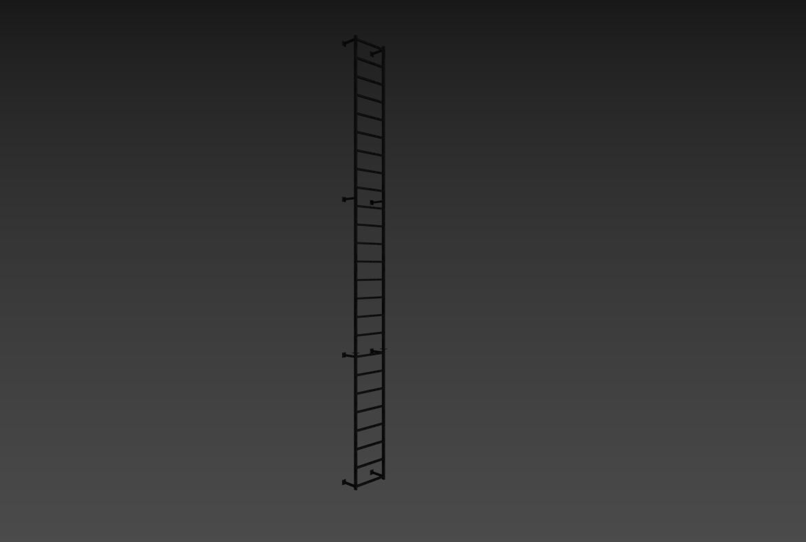 Fire Escape Stairs 3D model_15
