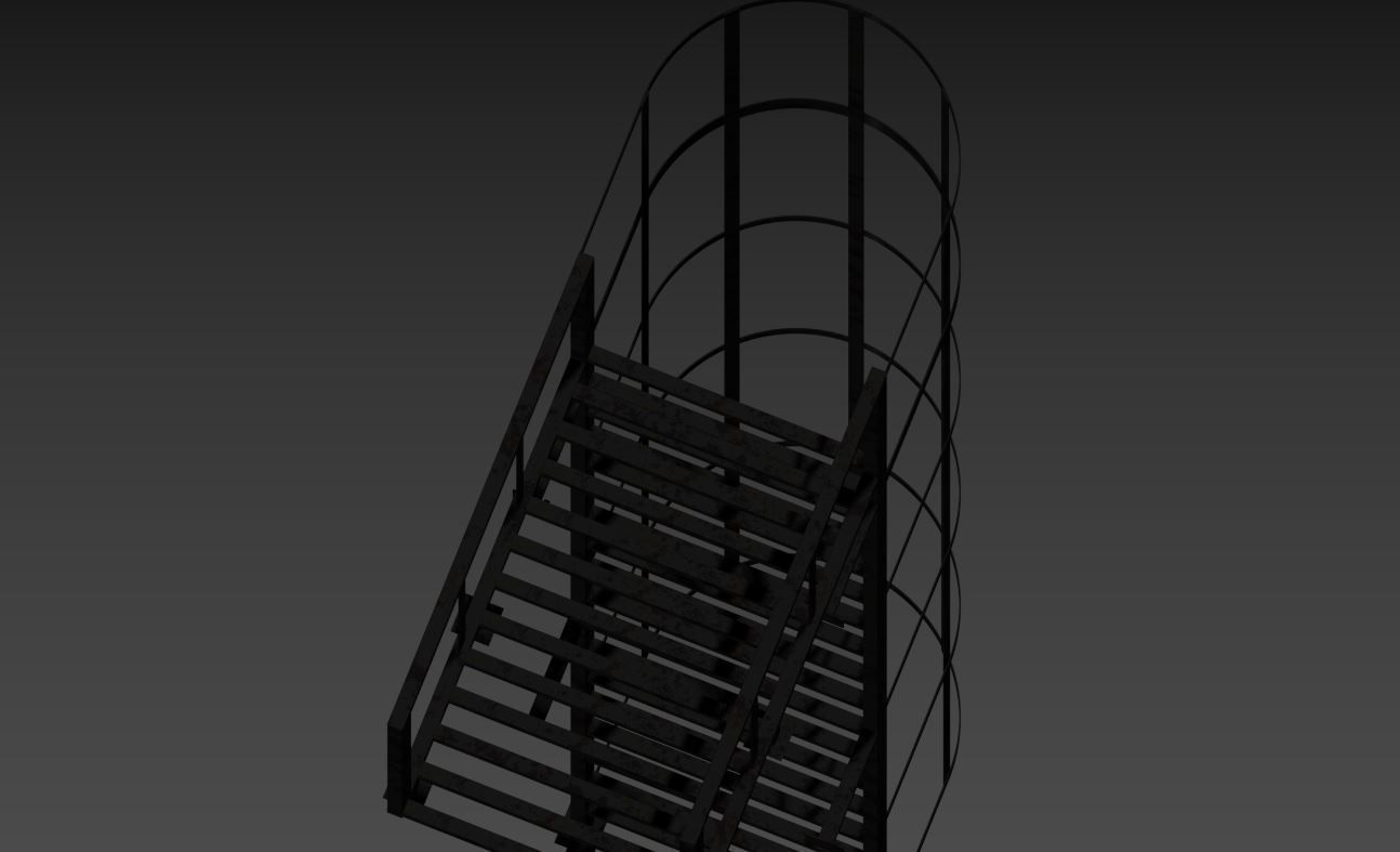 Fire Escape Stairs 3D model_31