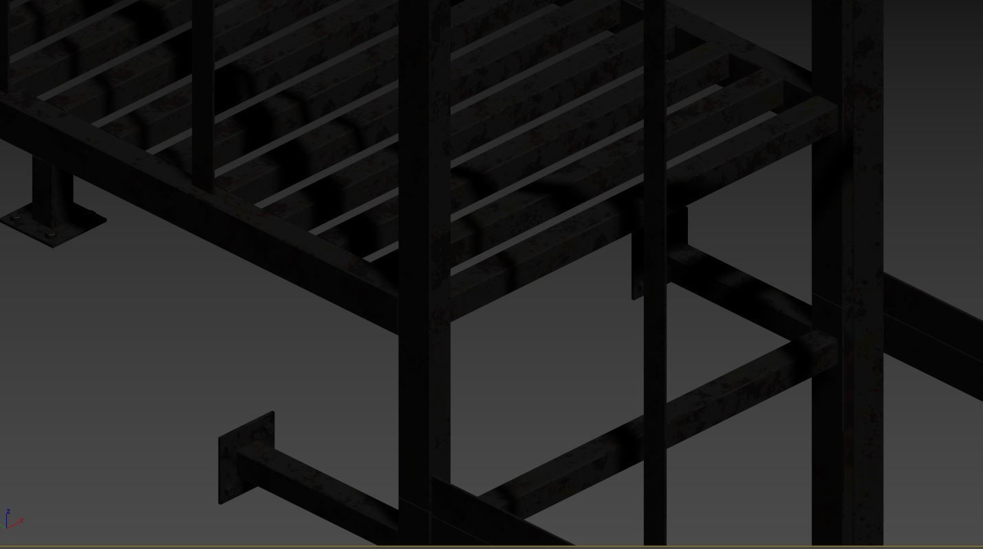 Fire Escape Stairs 3D model_41