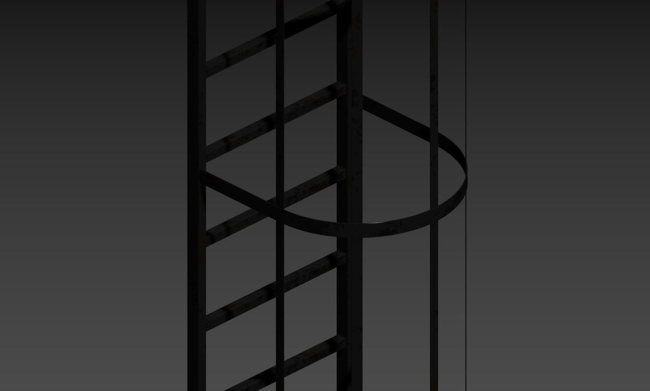Fire Escape Stairs 3D model_43