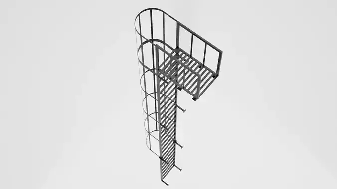 Fire Escape Stairs 3D model