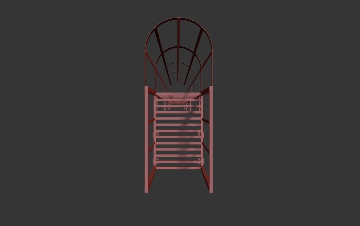 Fire Escape Stairs 3D model_27