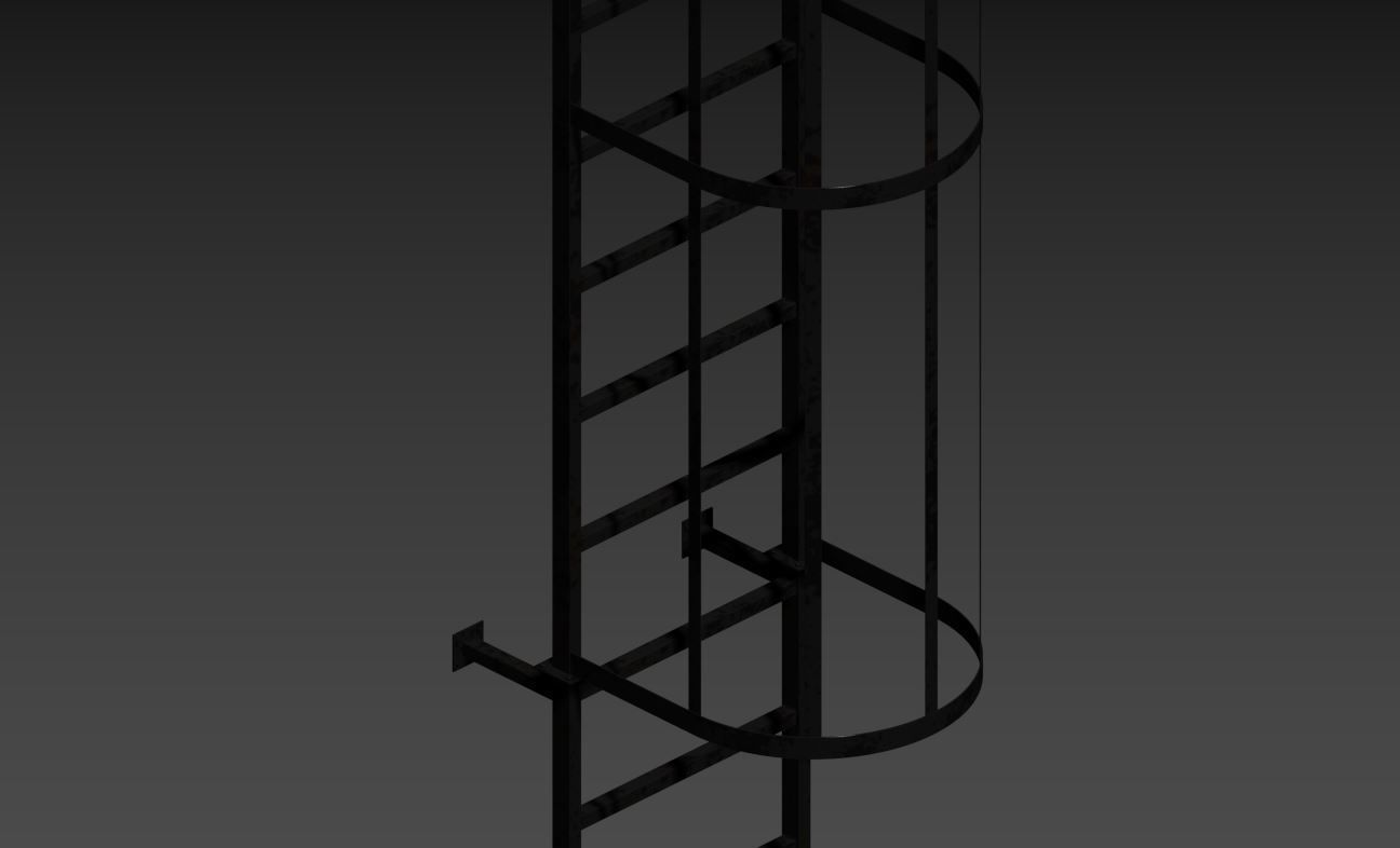 Fire Escape Stairs 3D model_40