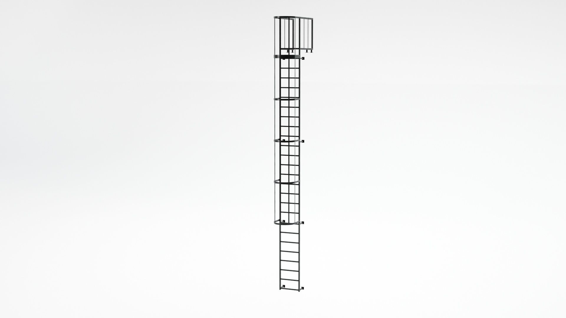 Fire Escape Stairs 3D model_3