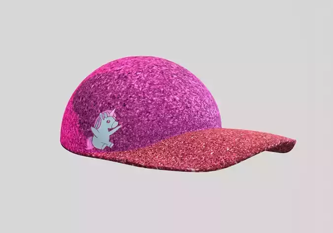 unicorn pink glittery cap Low-poly 3D model
