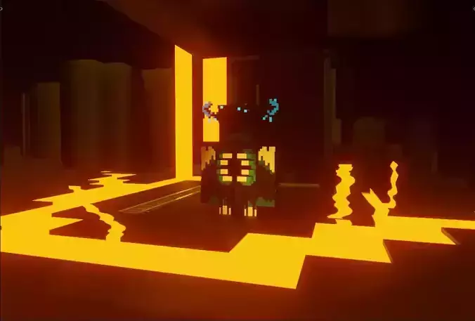 Minecraft Warden Blender ready rigged model