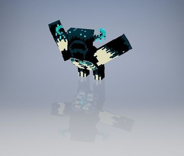 Minecraft Warden Angry 3D print model