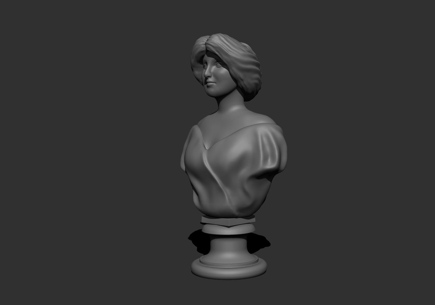 The lady bust 3D print model_2