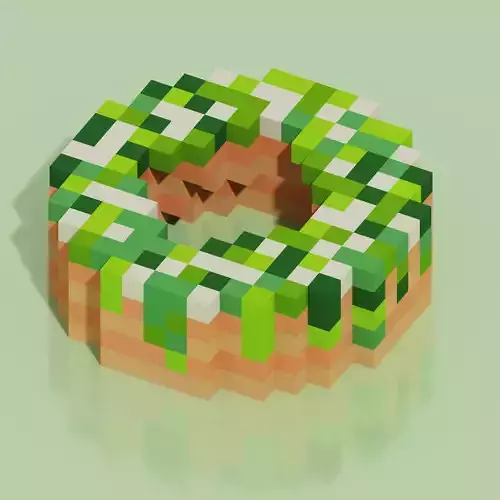 Donut 4 Voxel Low-poly 3D model