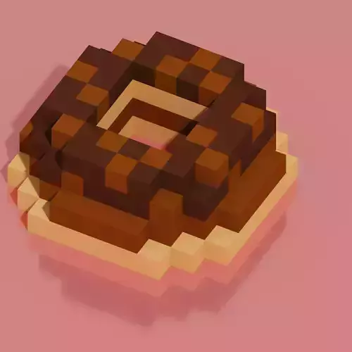 Donut 5 Voxel  Low-poly 3D model