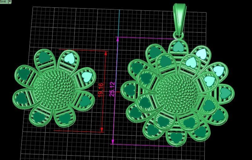 Plain Gold locket set Pendant 3D print model_9