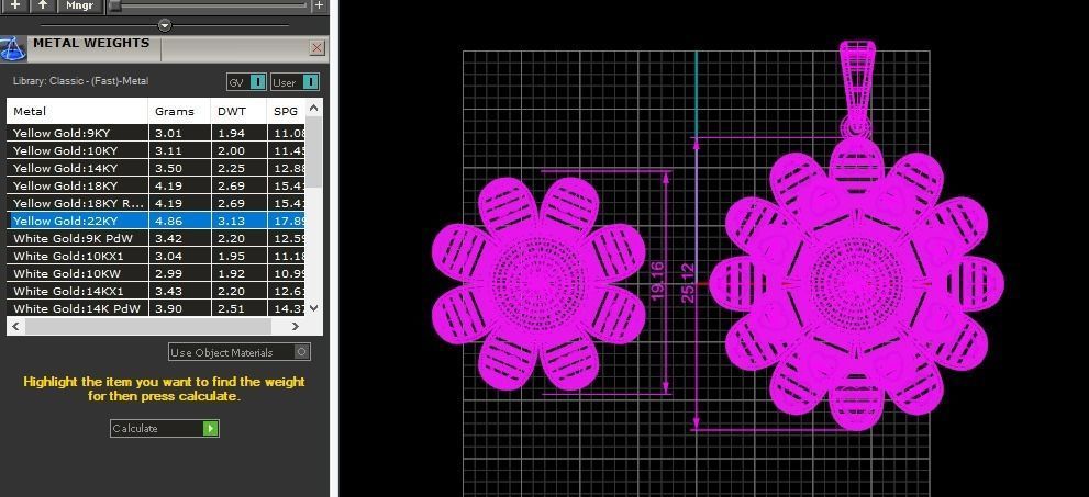 Plain Gold locket set Pendant 3D print model_8
