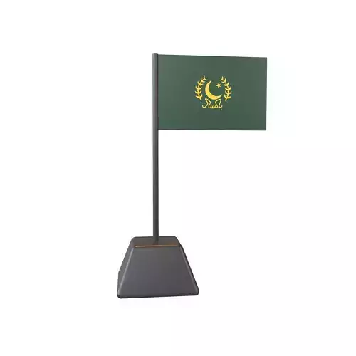 Presidential standard of Pakistan 1974 Flag Low-poly 3D model