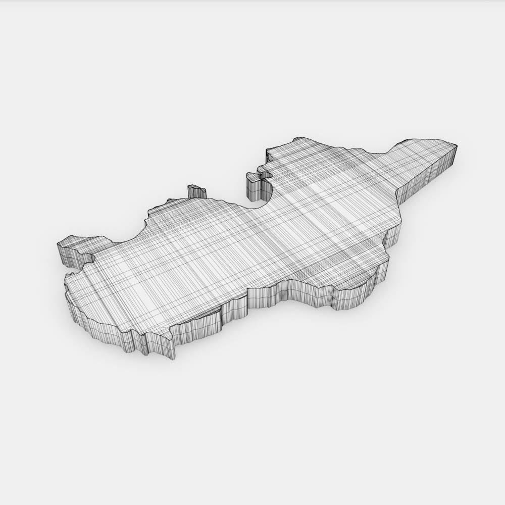 Tunisia country map 3d model 3D model_6