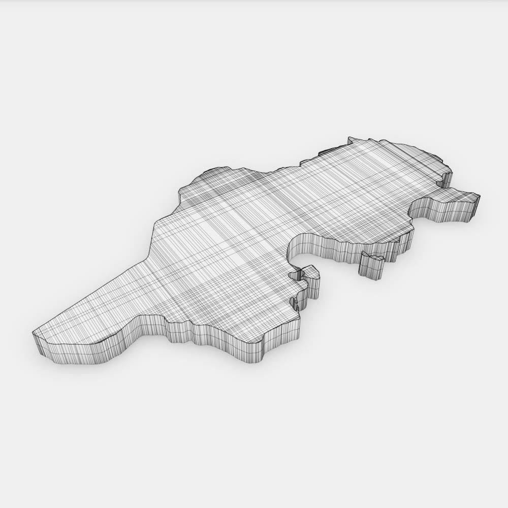 Tunisia country map 3d model 3D model_4