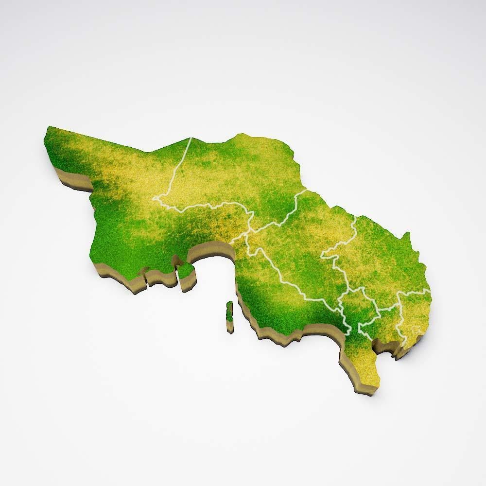 Tunisia country map 3d model 3D model_3