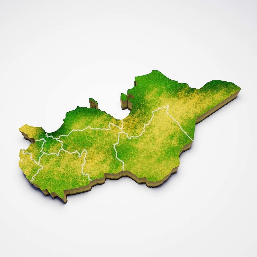 Tunisia country map 3d model 3D model_2