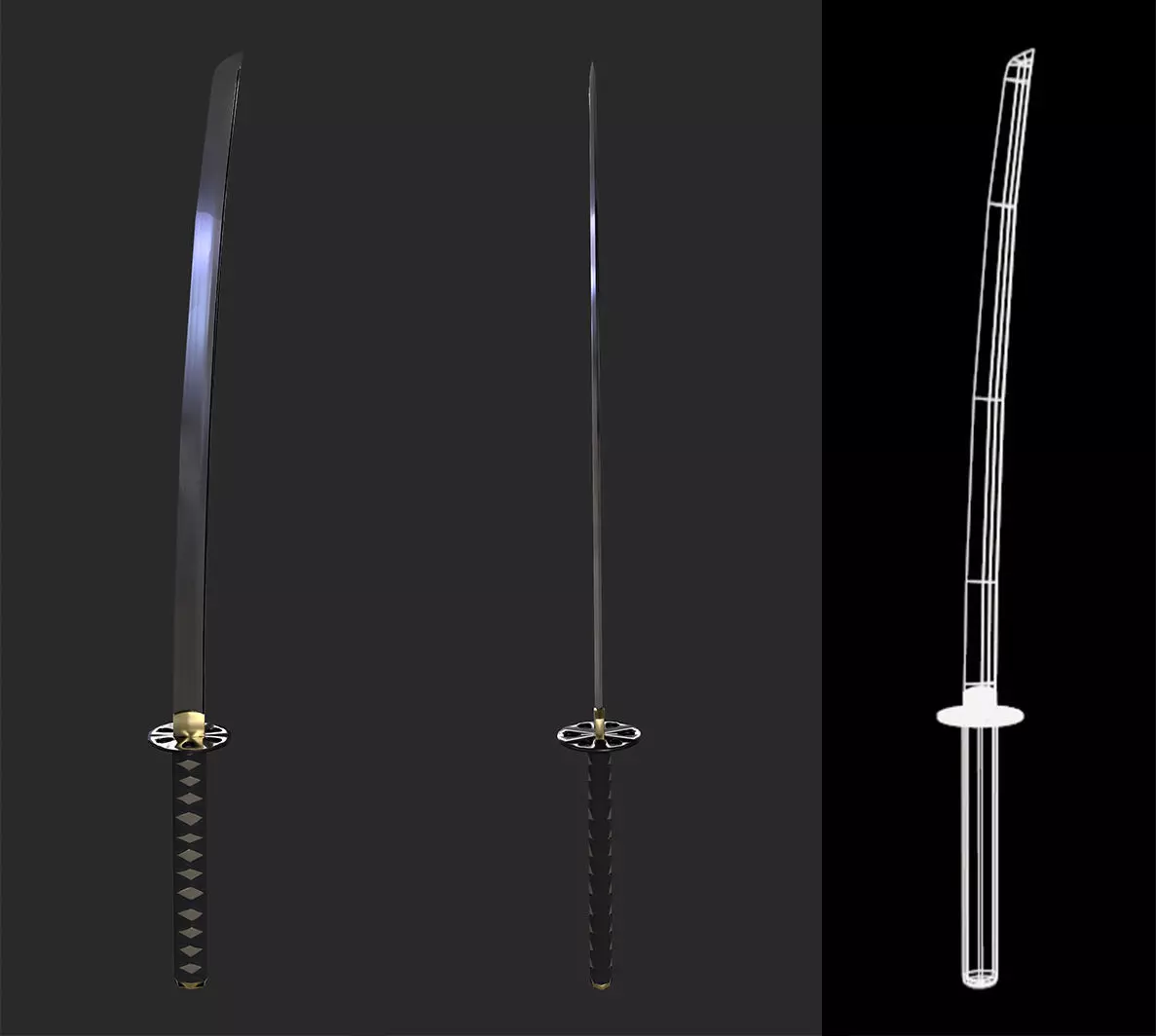 Katana - Spear - Small Katana dagger for Unreal Engine Free low-poly 3D model