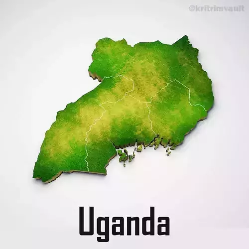 Uganda country map 3d model