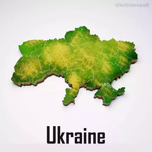 Ukraine country map 3d model