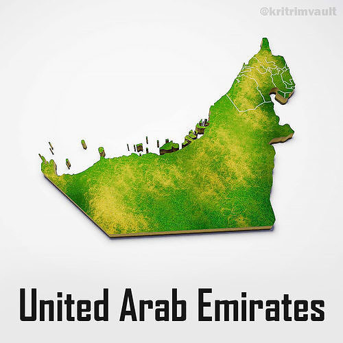 United Arab Emirates country map 3d model 3D model