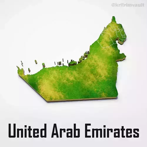 United Arab Emirates country map 3d model 3D model