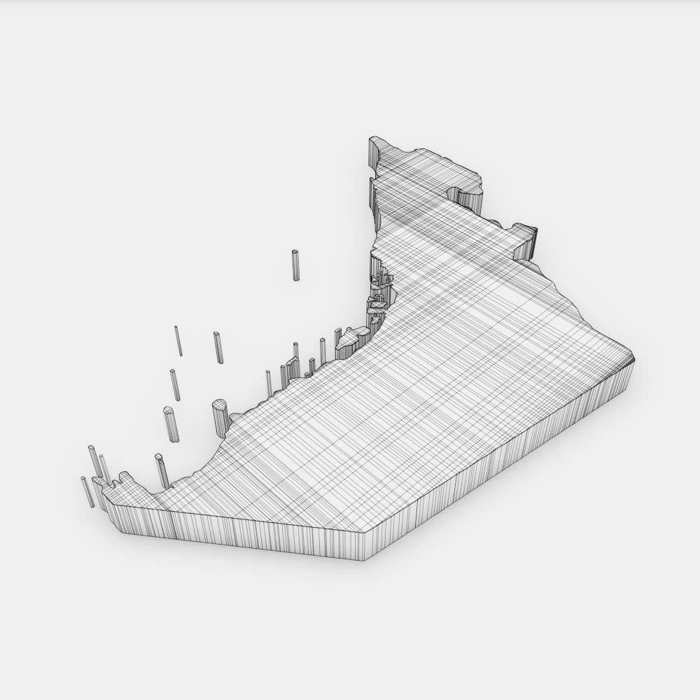 United Arab Emirates country map 3d model 3D model_5