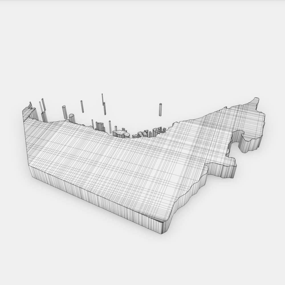 United Arab Emirates country map 3d model 3D model_4