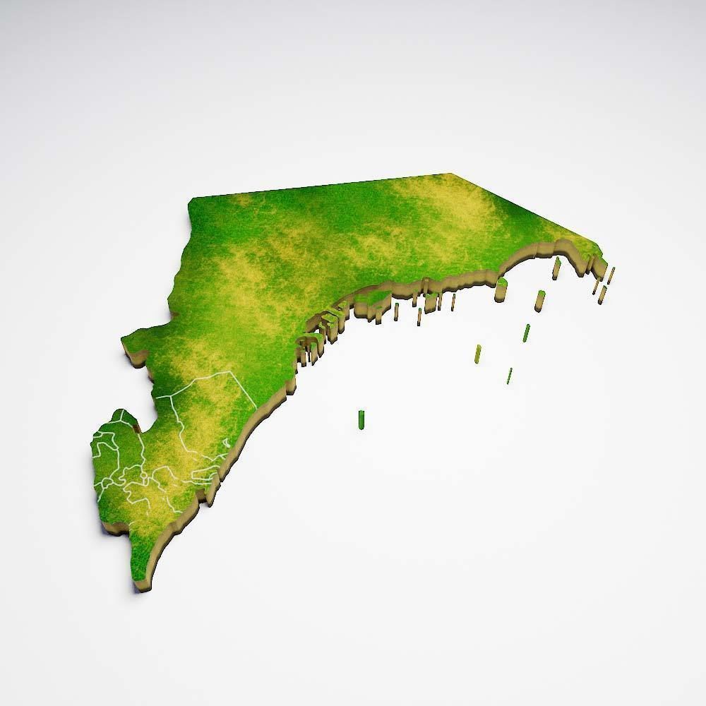 United Arab Emirates country map 3d model 3D model_1