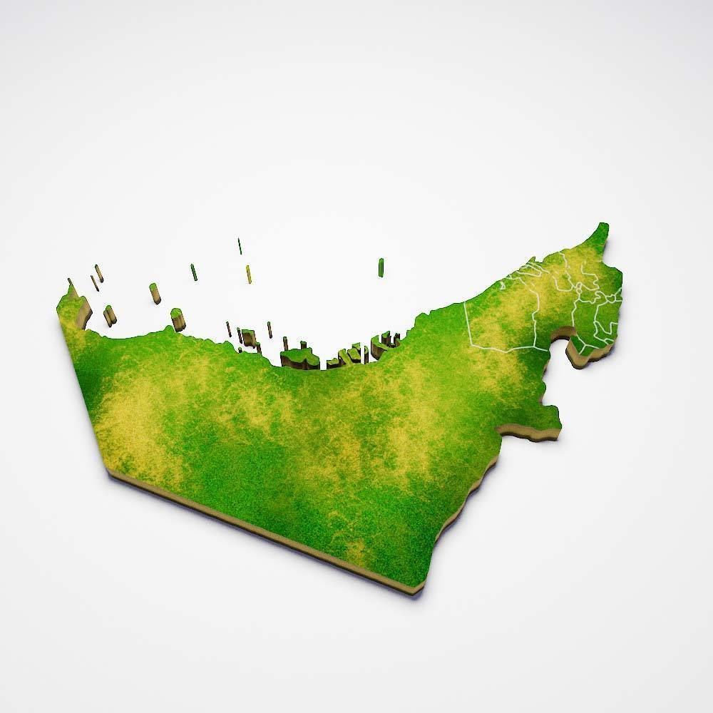 United Arab Emirates country map 3d model 3D model_3