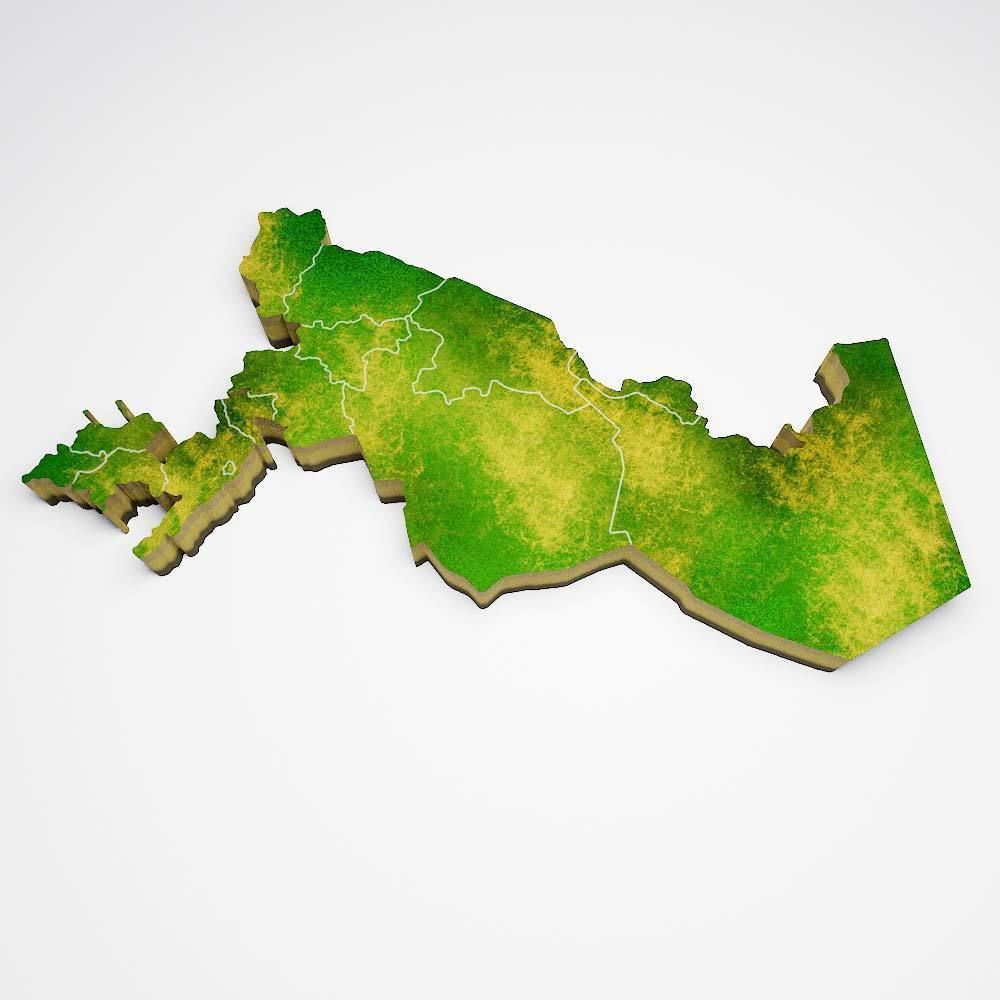 Uzbekistan country map 3d model 3D model_3