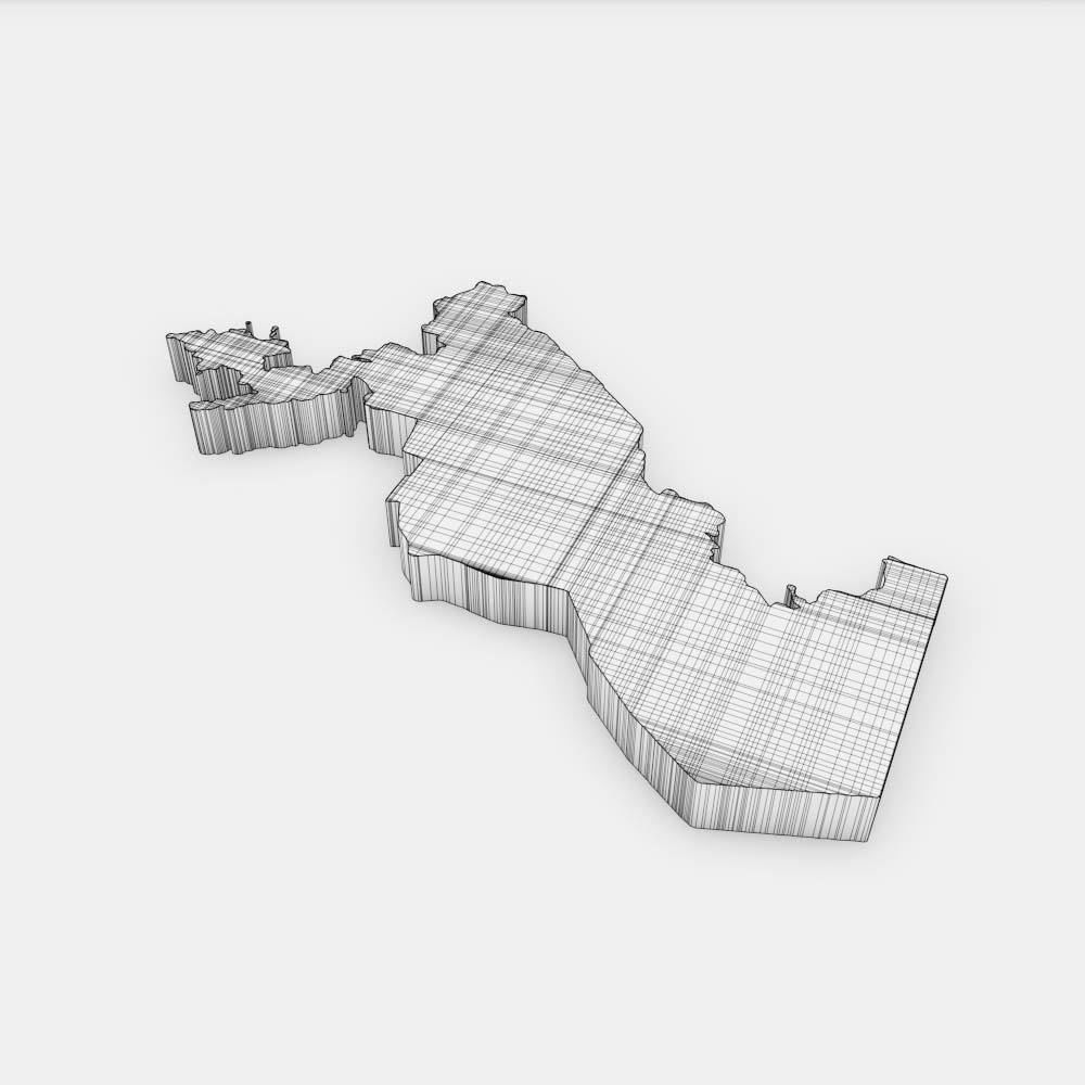 Uzbekistan country map 3d model 3D model_6