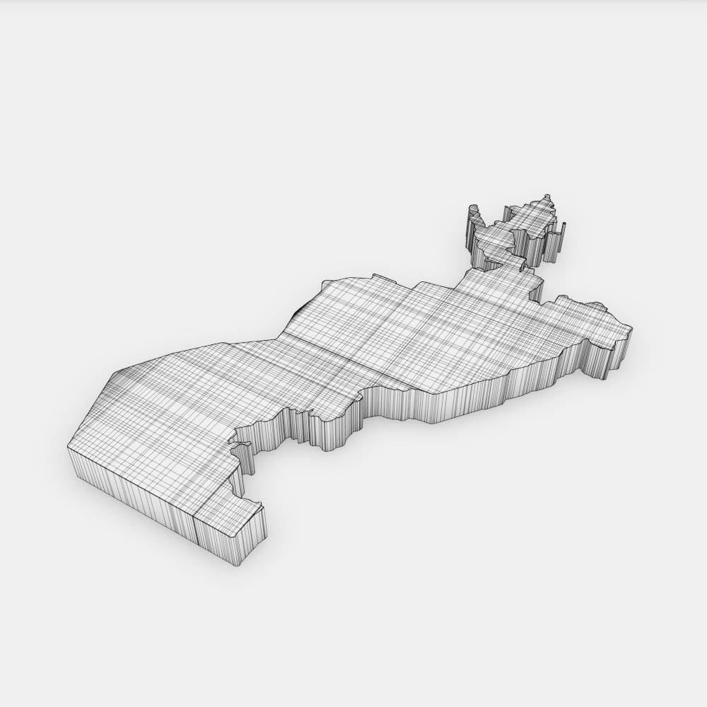 Uzbekistan country map 3d model 3D model_5