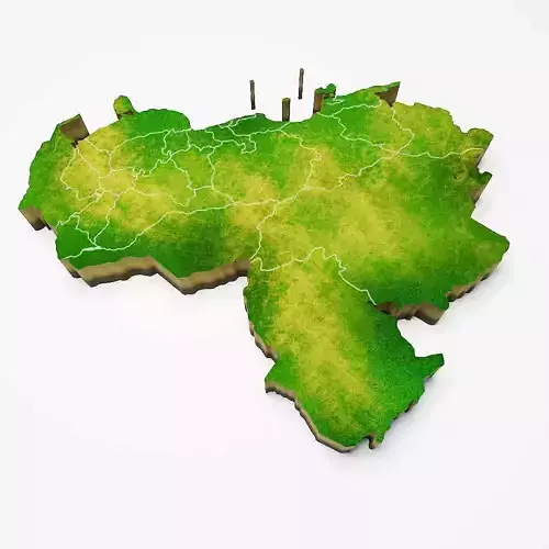 Venezuela country map 3d model