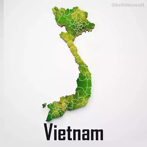 Vietnam country map 3d model