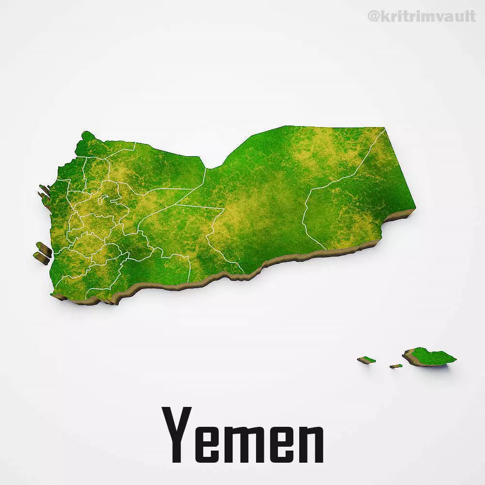 Yemen country map 3d model 3D model