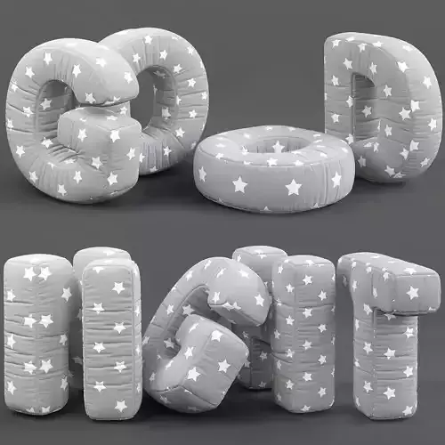 Alphabet Pillows set 3d model