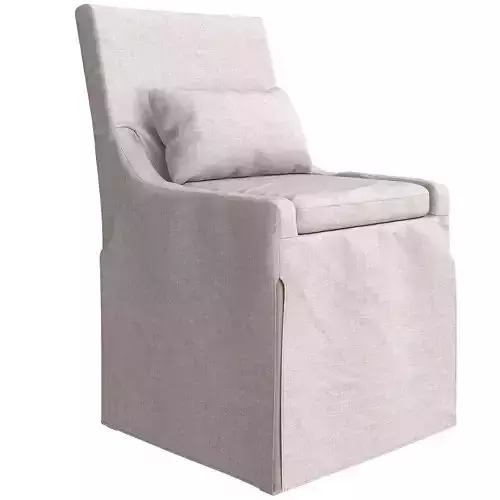 Coley White Linen Armless Chair 3d model