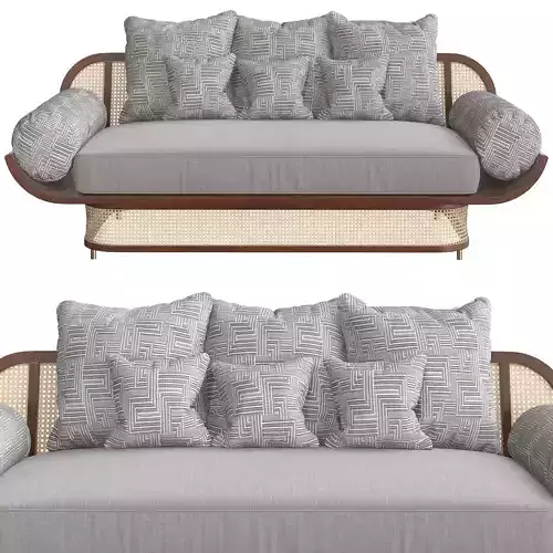 DOOQ MAJESTIC Rattan sofa 3d model