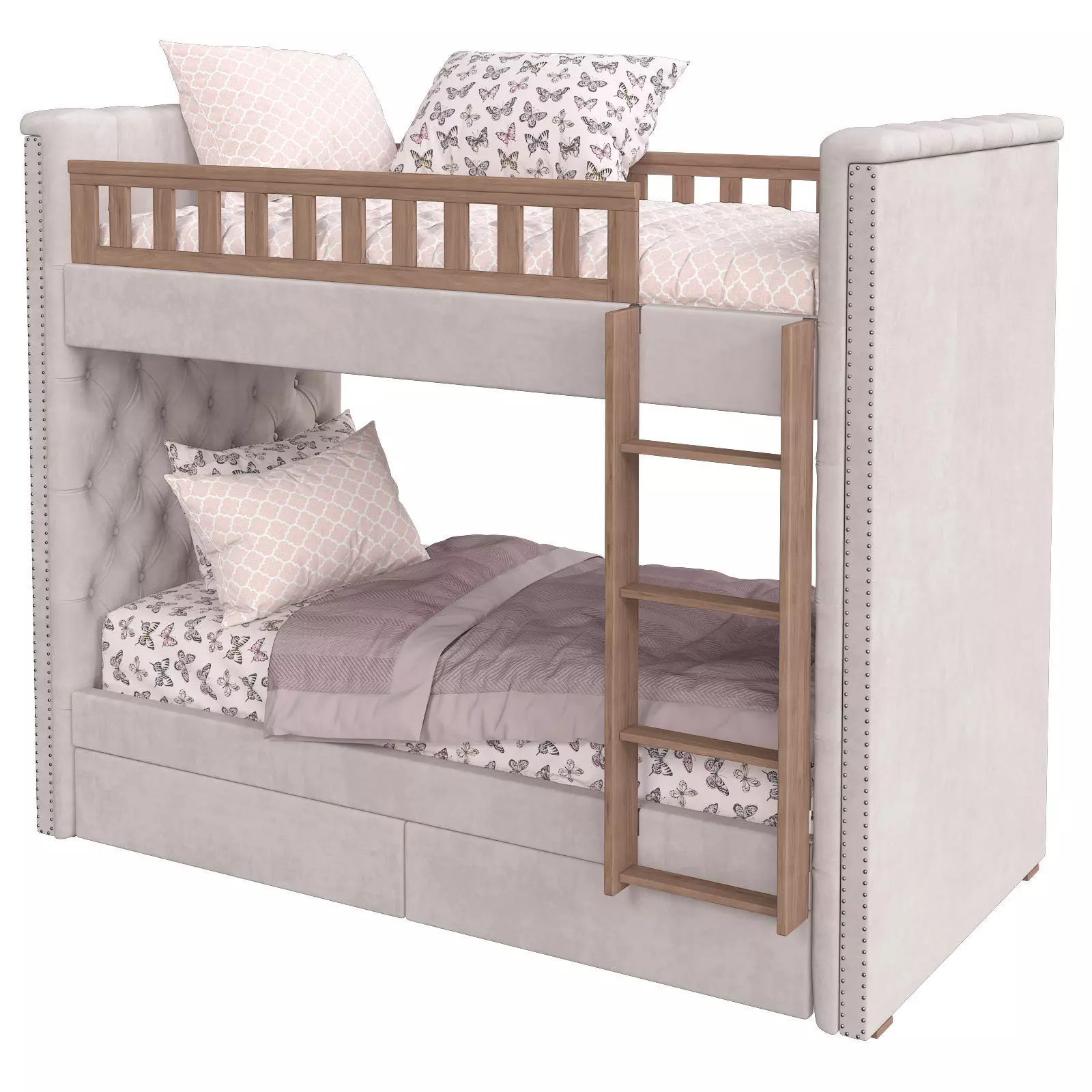 RH Chesterfield Bed 3d model Low-poly 3D model_0