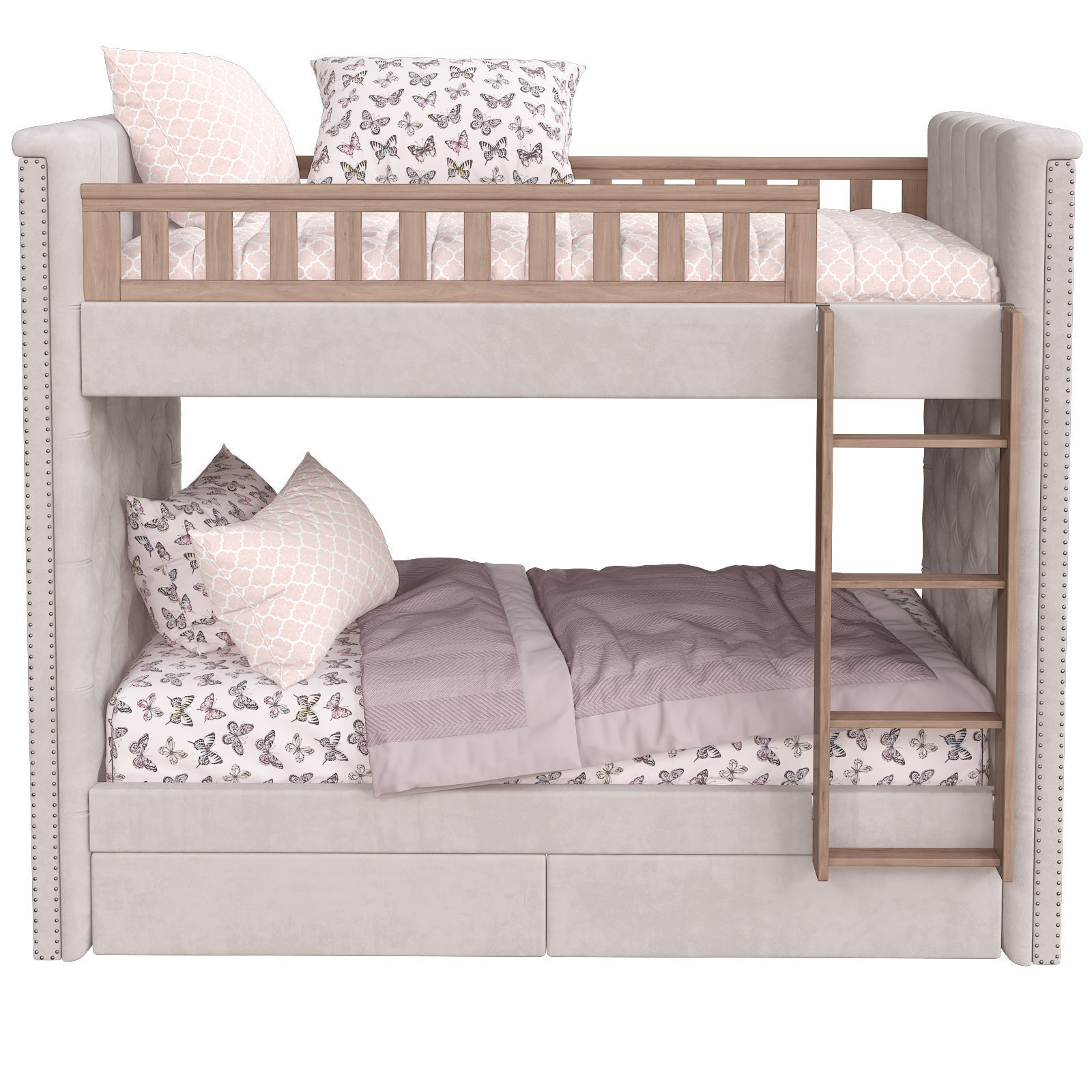 RH Chesterfield Bed 3d model Low-poly 3D model_1