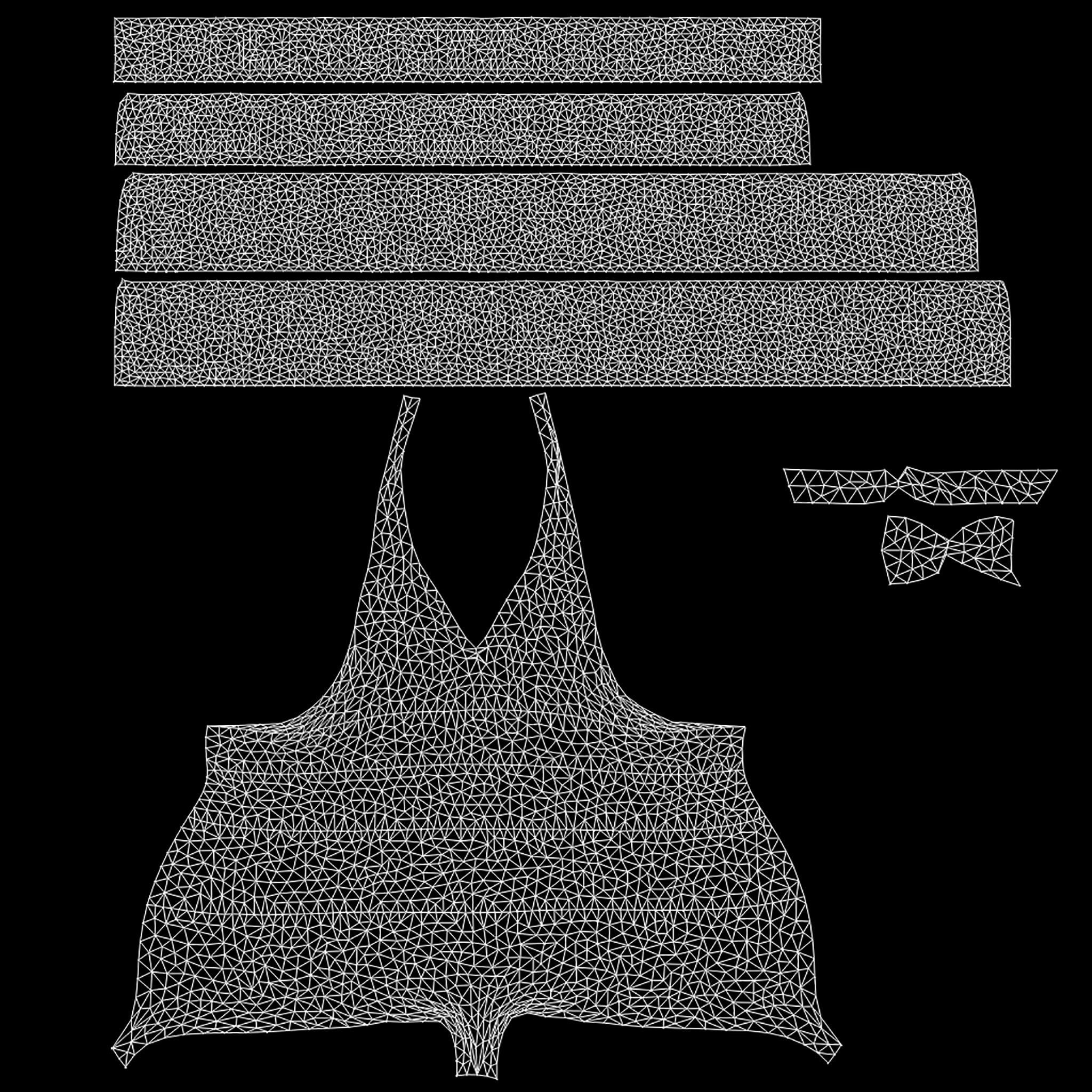 Ruffle Halter Romper Low-poly 3D model_18