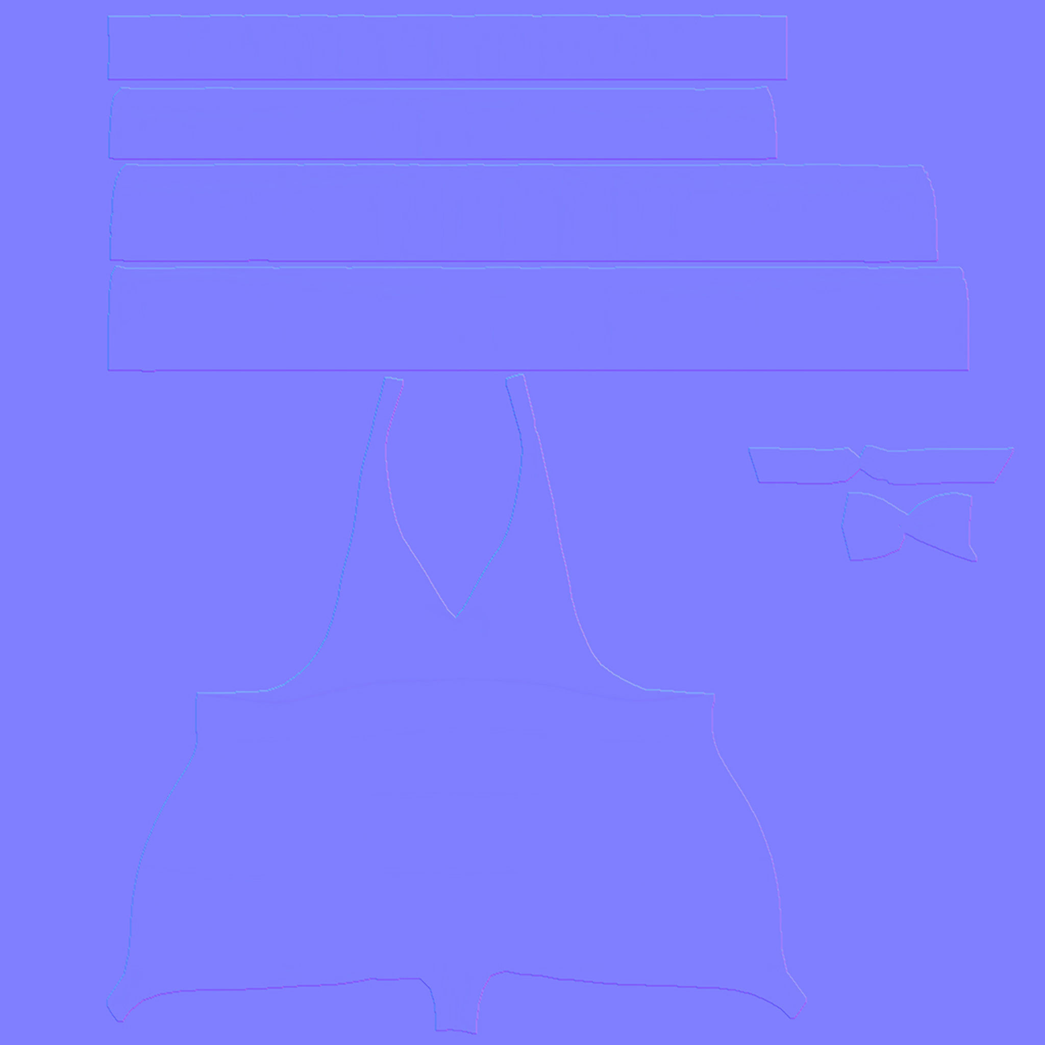 Ruffle Halter Romper Low-poly 3D model_15