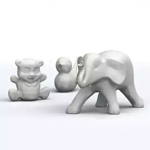 Children s Home Decor Bear Duck Elephant 3D model