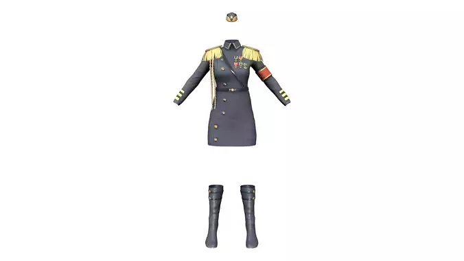 Female Navy Blue Full Ranked Skirt Uniform