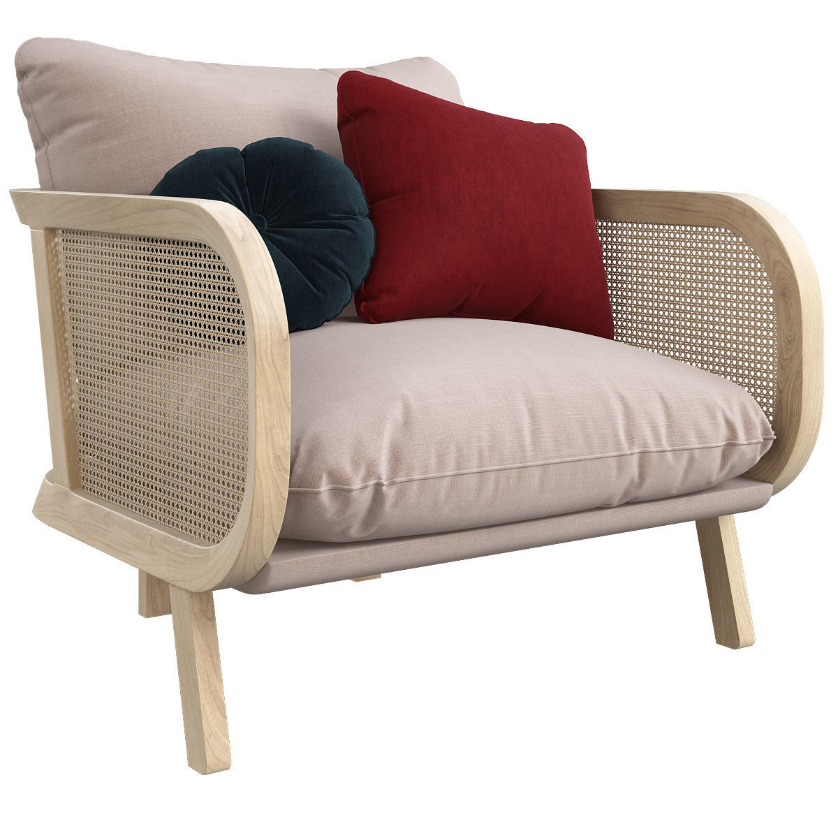 BuzziCane armchair 3d model Low-poly 3D model_1