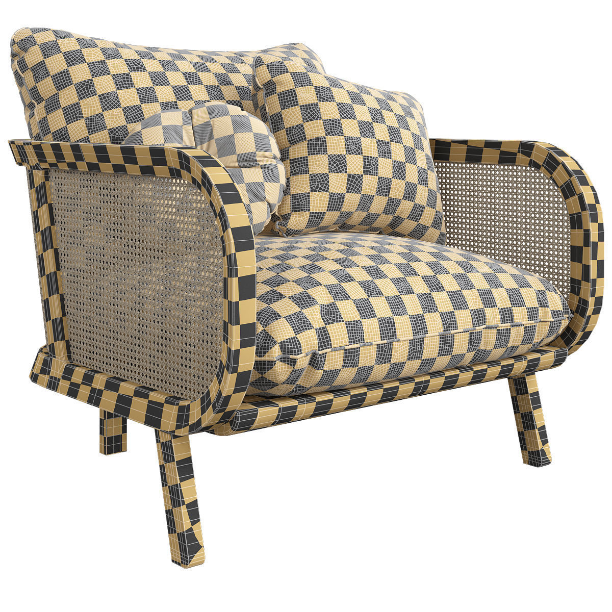 BuzziCane armchair 3d model Low-poly 3D model_3