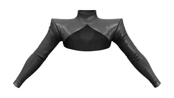 Black Leather Bolero Jacket