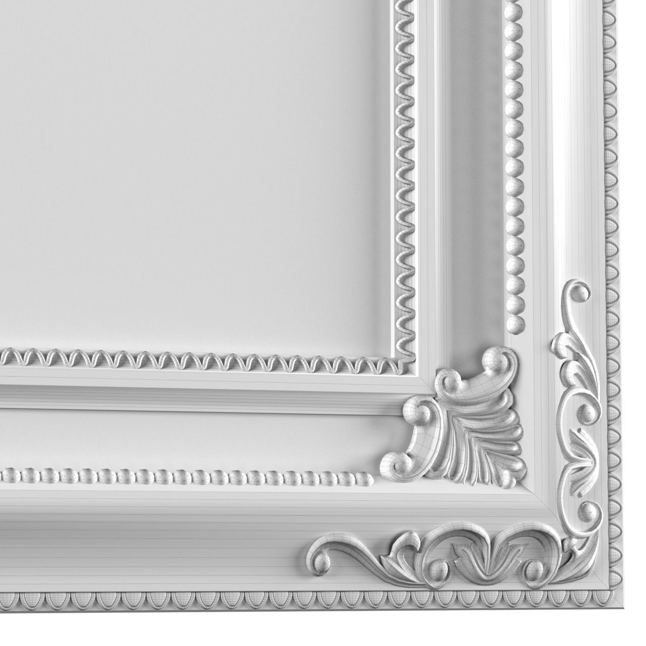 Classic picture gold passepartout Frame 3D model_3