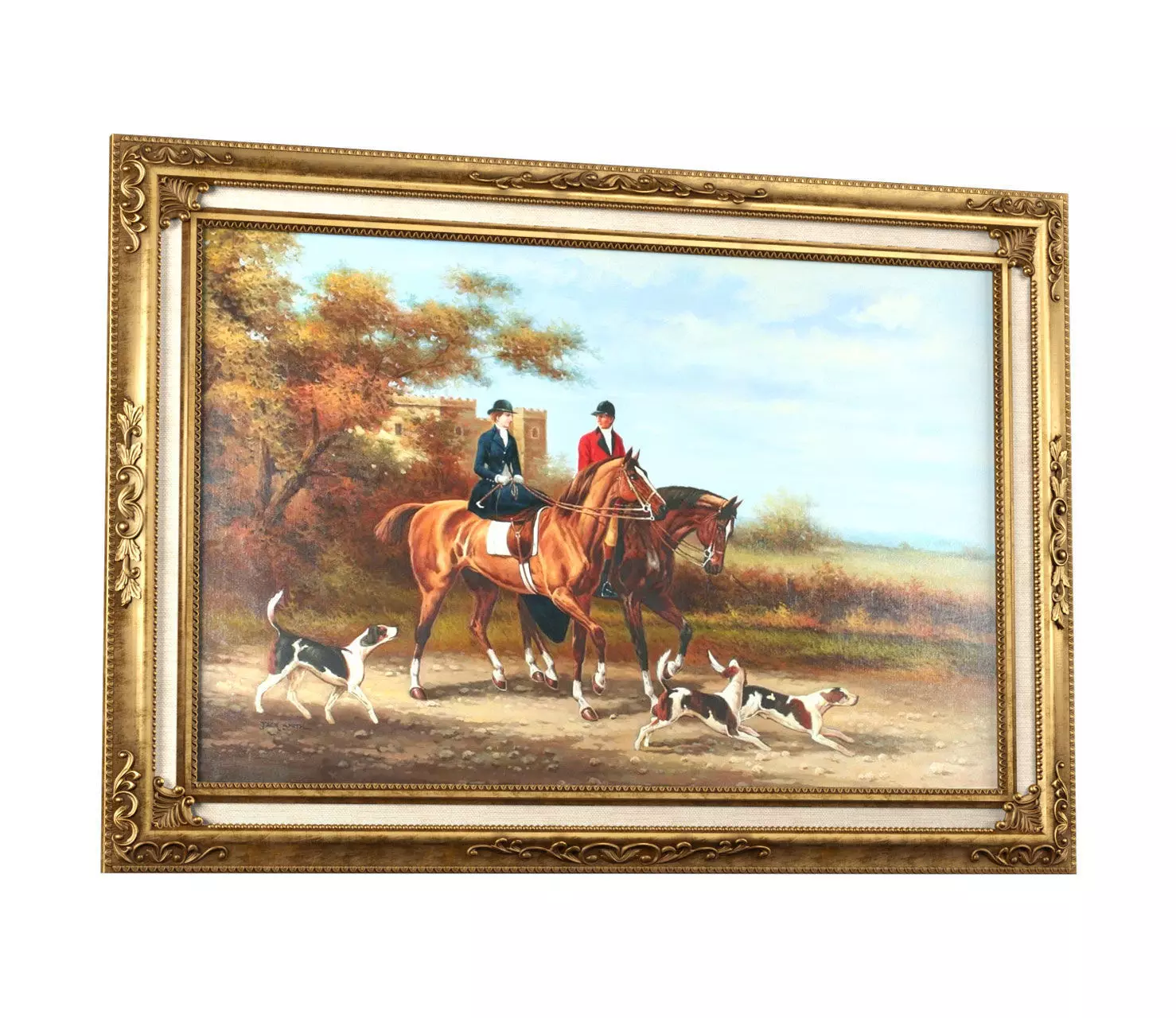 Classic picture gold passepartout Frame 3D model_0